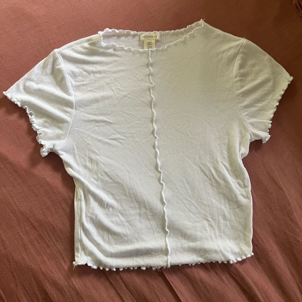 Bozzolo fancy white ruffle tee